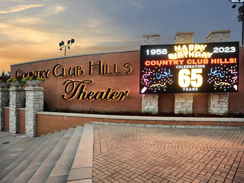 Country Club Hills Theater Sign with electronic message board