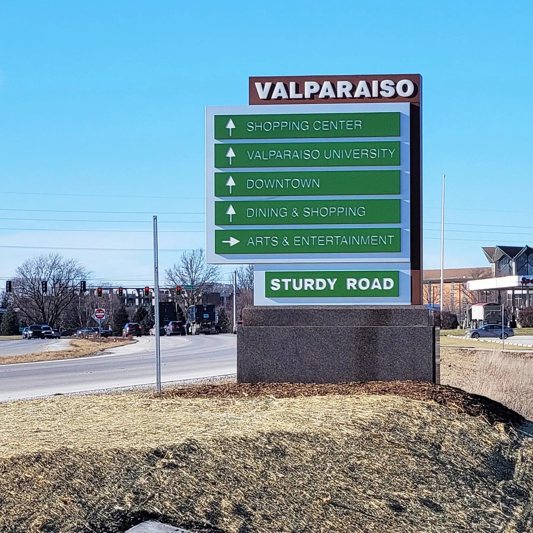 Legacy Sign Group installing custom healthcare signage at a medical facility in Valparaiso, IN